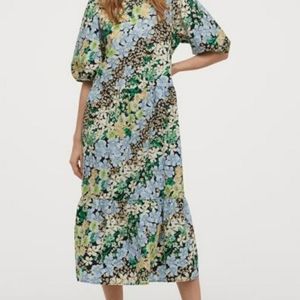 Trendy HM Puff Sleeve Floral Dress NWT